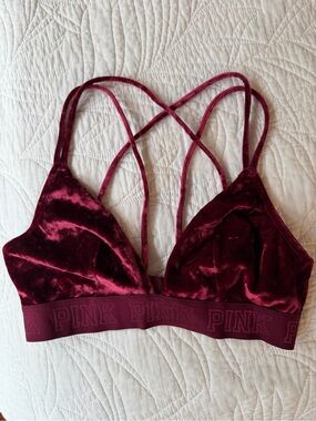 Victoria's Secret Velvet Strappy Bralette - Wine